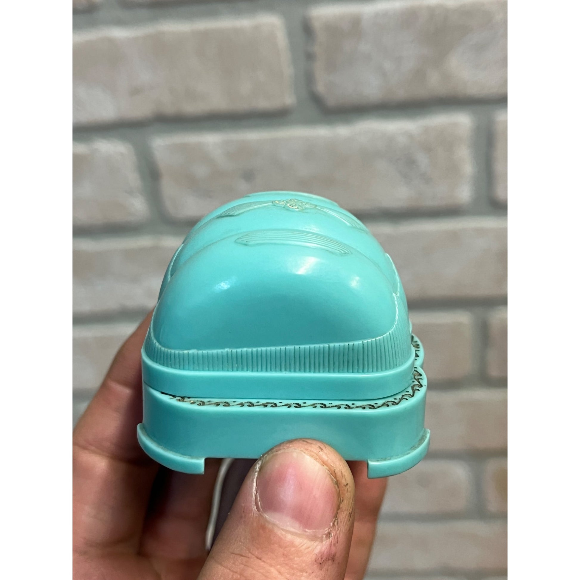 Vintage Ring Presentation Box Celluloid Turquoise Blue Art Deco Fueger Peoria IL