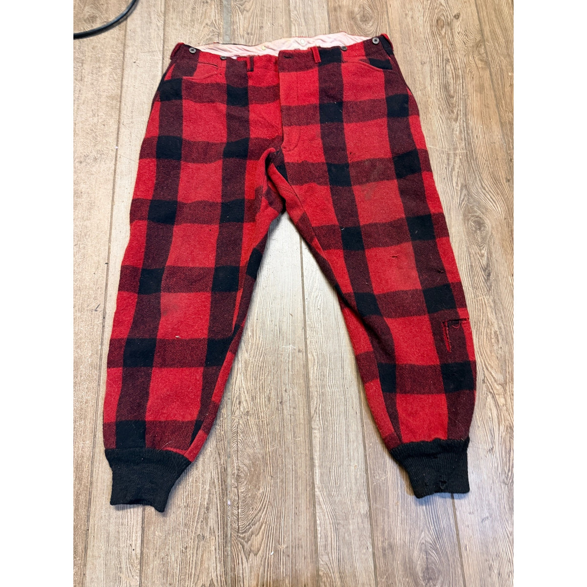 Vintage 70s Red Flannels Distressed Malone Pans Flannel Wool Fall Heavy duty Pants Trousers