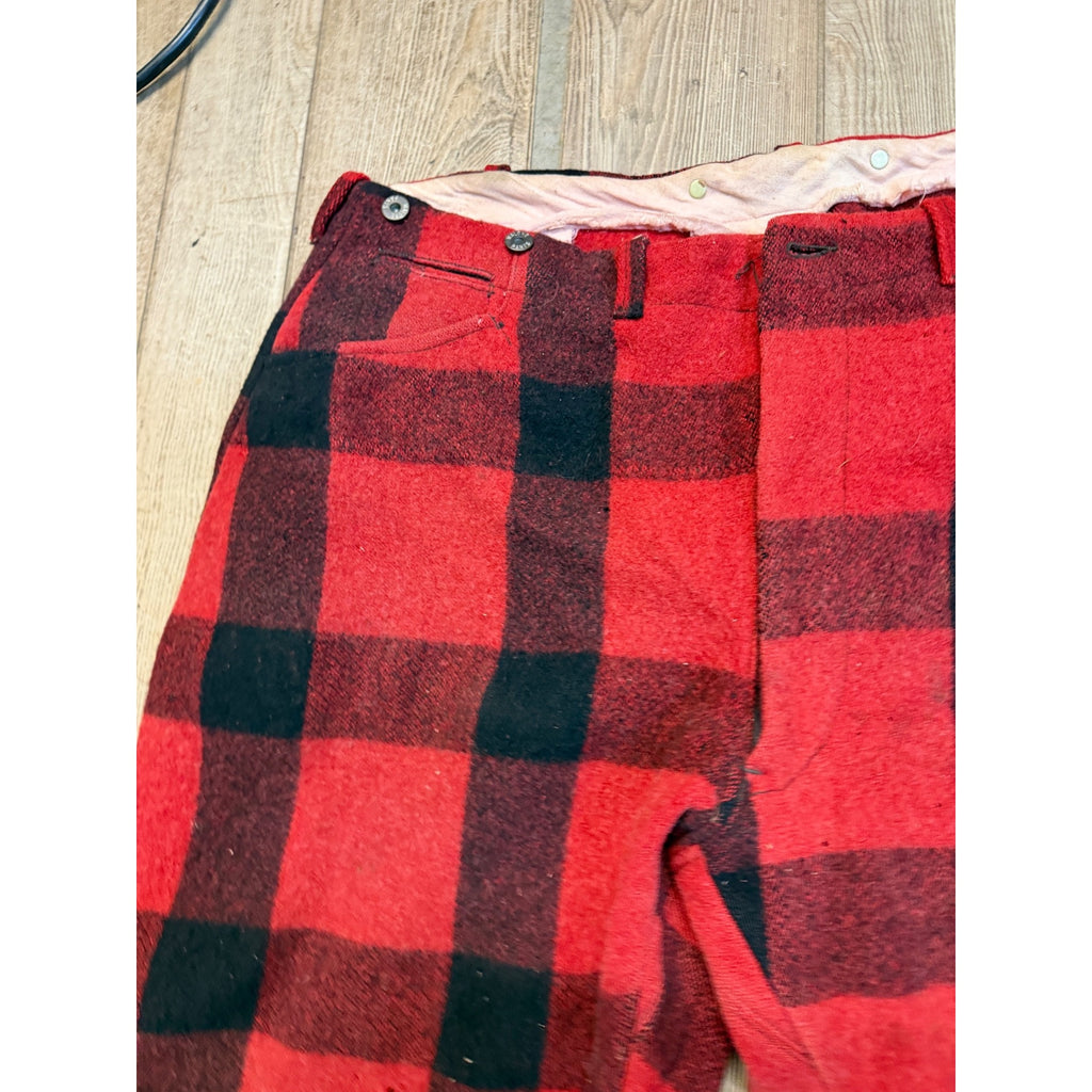 Vintage 70s Red Flannels Distressed Malone Pans Flannel Wool Fall Heavy duty Pants Trousers