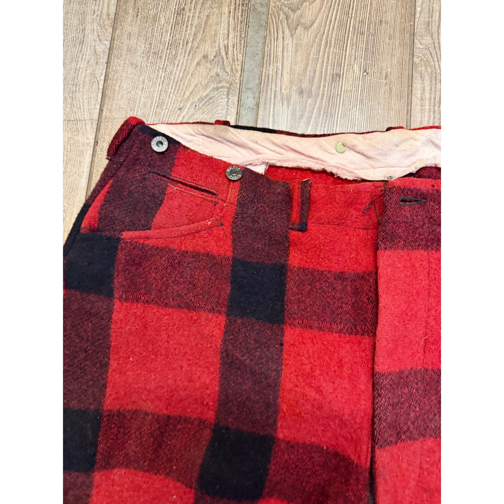 Vintage 70s Red Flannels Distressed Malone Pans Flannel Wool Fall Heavy duty Pants Trousers