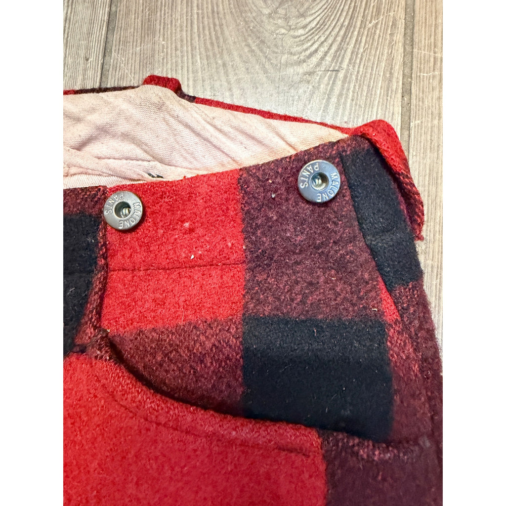 Vintage 70s Red Flannels Distressed Malone Pans Flannel Wool Fall Heavy duty Pants Trousers