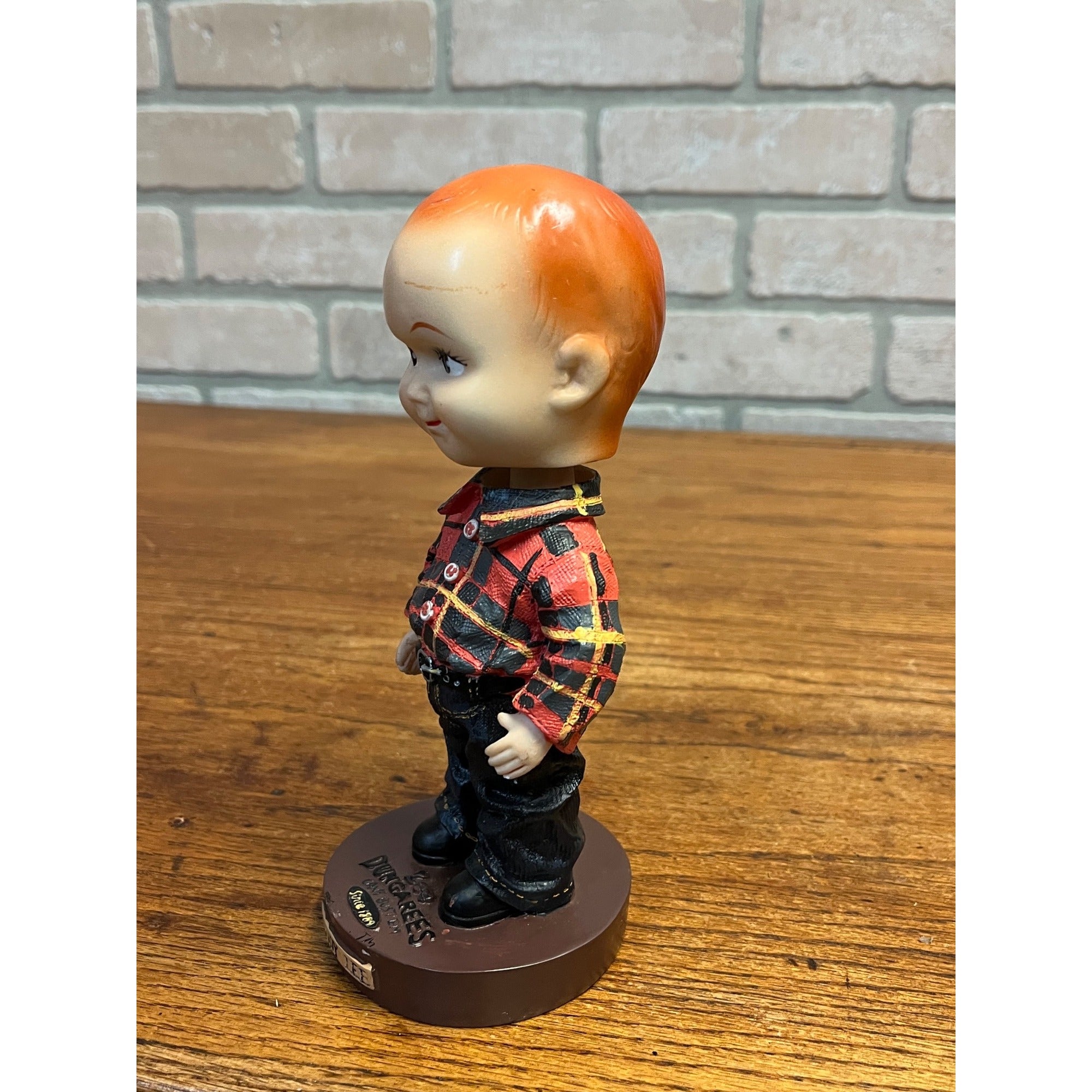 Vintage Lee Dungarees Buddy Lee Advertising Doll Bobblehead Figure Red Plaid