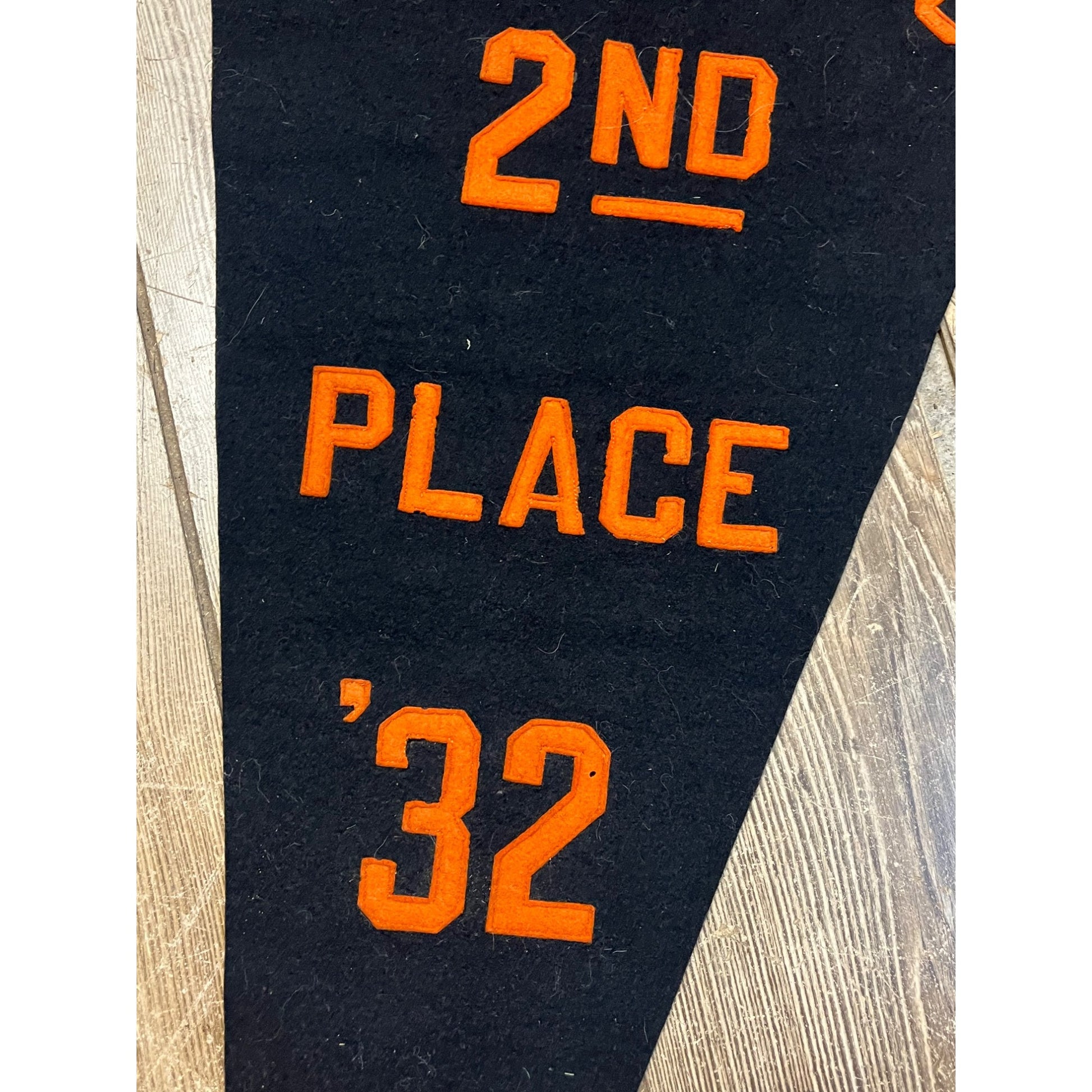 Vintage 1932 Woodlawns 2nd Place Felt Pennant Horse Racing