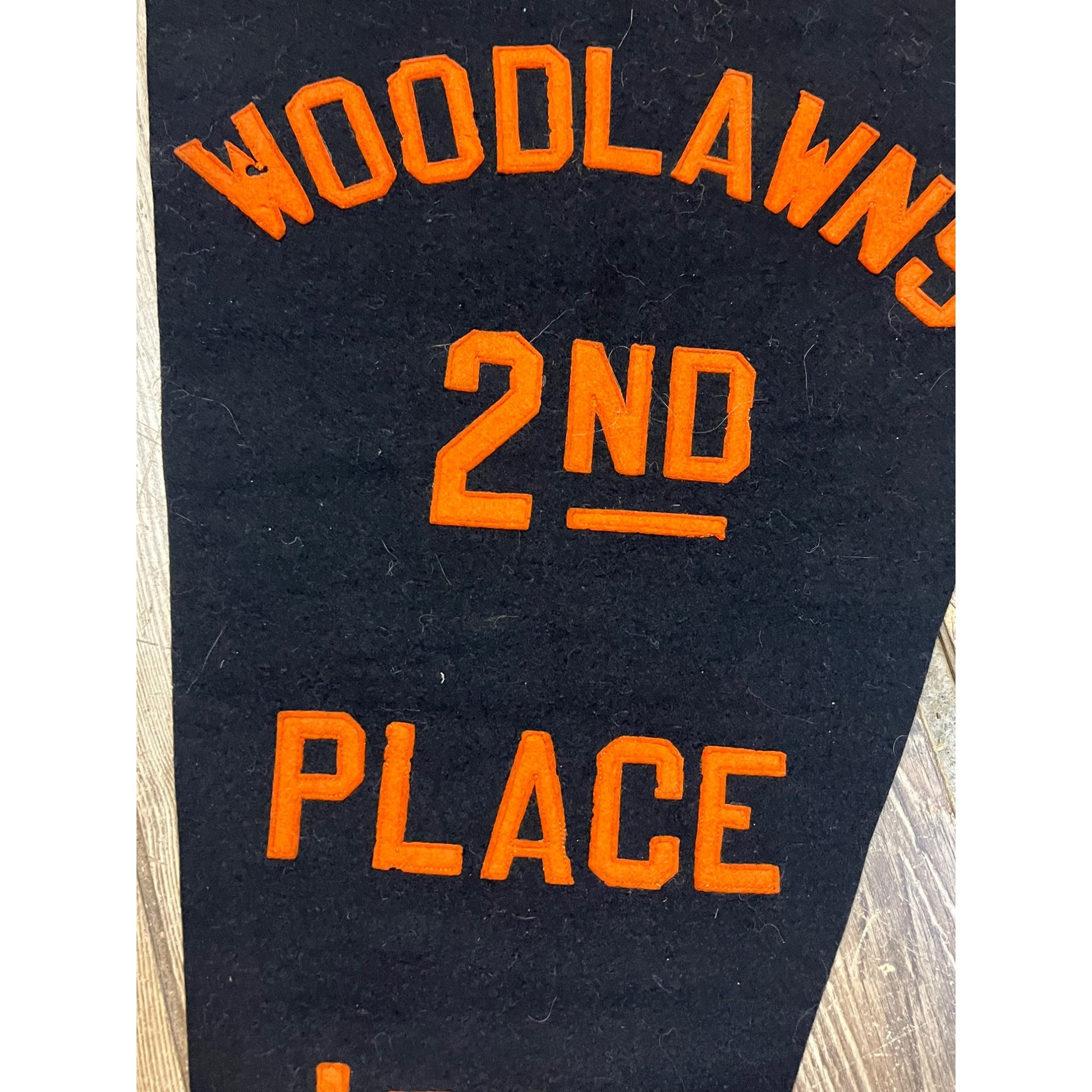 Vintage 1932 Woodlawns 2nd Place Felt Pennant Horse Racing