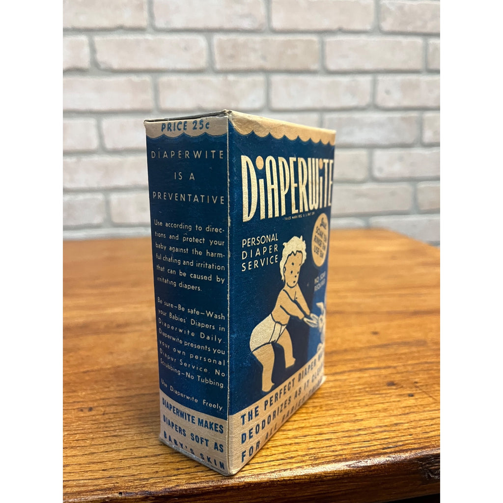 Antique Unopened Diaperwite Laundry Soap Cleaner Detergent Box Baby & Bunny