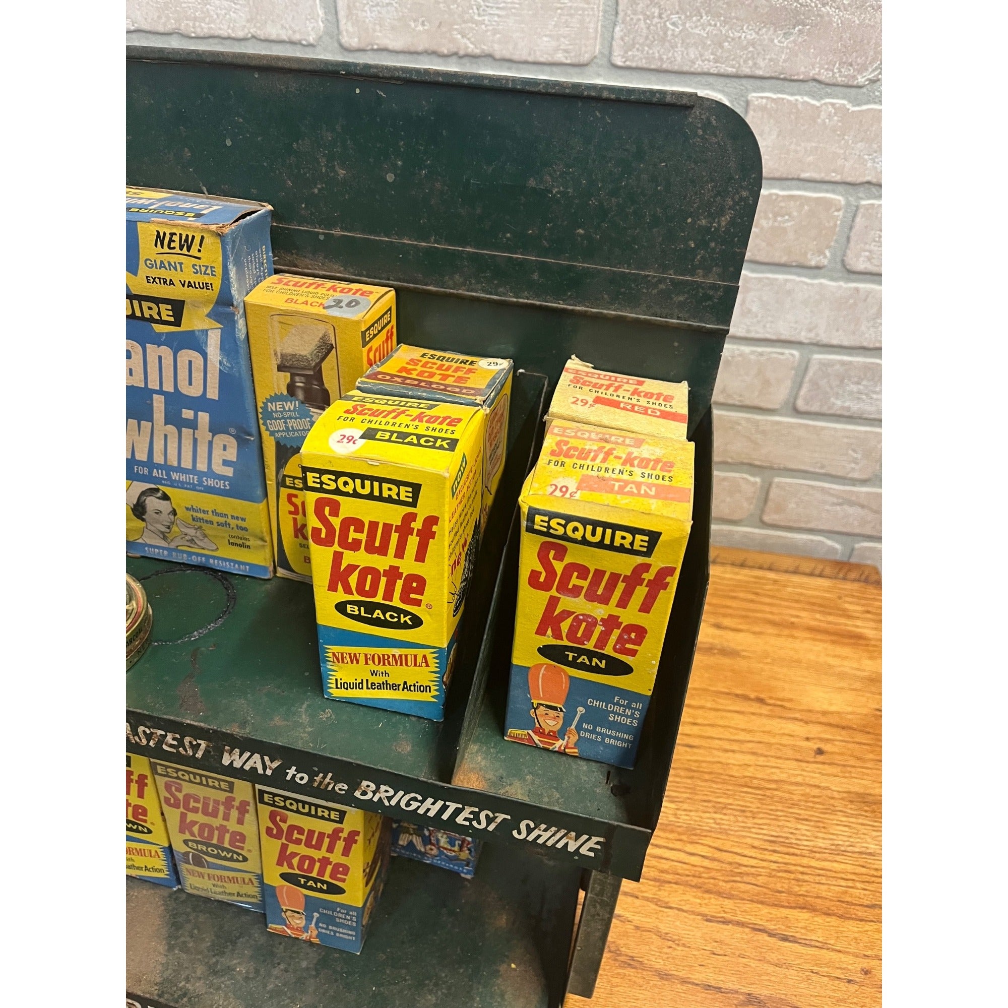 Vintage 1950s Esquire Shoe Polish Countertop Store Display Shelf Advertising