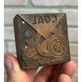 Vintage Letterpress Printing Block Old King Coal Advertising Copper