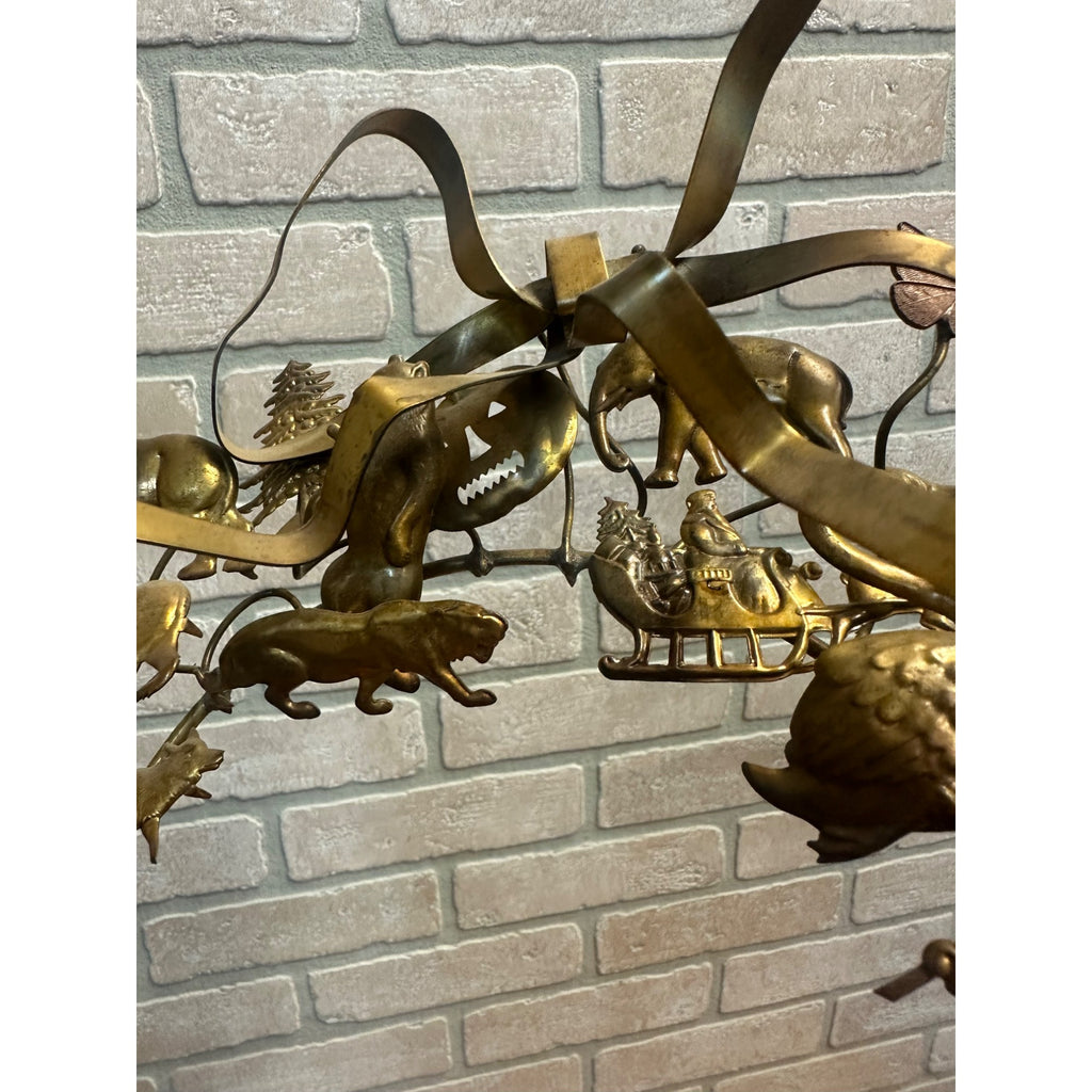 Vintage Dresden Petite Choses Brass 10" Wreath All Season Holiday Santa Halloween
