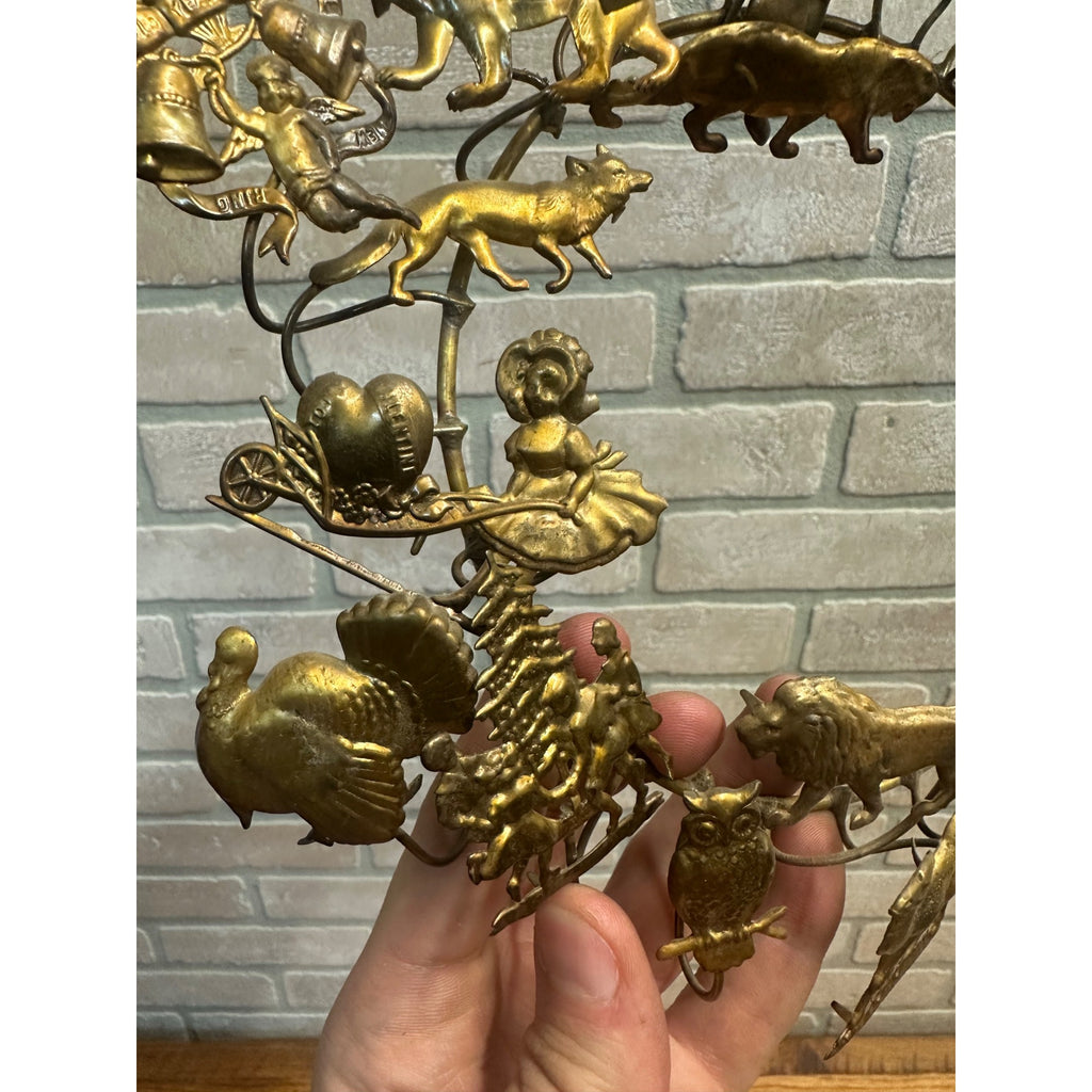 Vintage Dresden Petite Choses Brass 10" Wreath All Season Holiday Santa Halloween