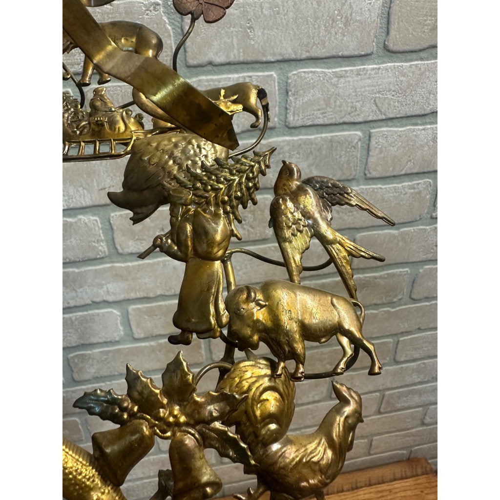 Vintage Dresden Petite Choses Brass 10" Wreath All Season Holiday Santa Halloween
