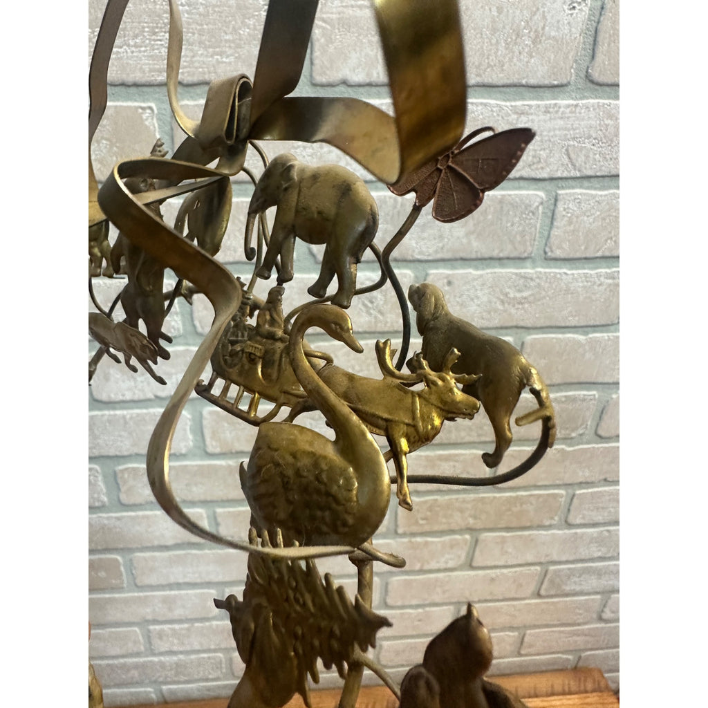 Vintage Dresden Petite Choses Brass 10" Wreath All Season Holiday Santa Halloween