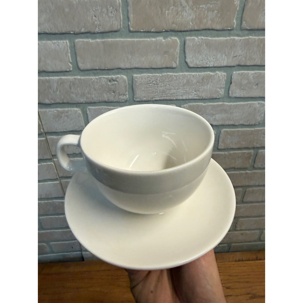 Vintage Starbucks Coffee At Home Collection White Cup and Saucer Set 2004