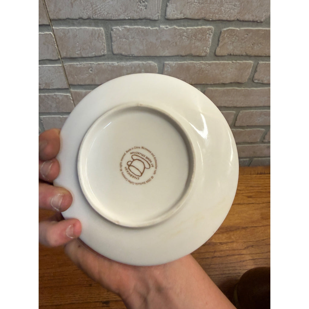 Vintage Starbucks Coffee At Home Collection White Cup and Saucer Set 2004