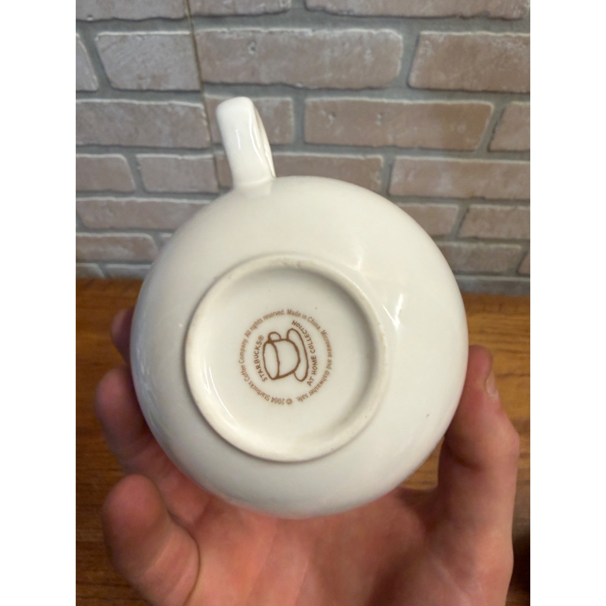 Vintage Starbucks Coffee At Home Collection White Cup and Saucer Set 2004