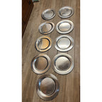 Vintage Danish Stainless Steel 12.5" Platters Plates Set of 9 Denmark Scanmalay