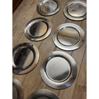 Vintage Danish Stainless Steel 12.5" Platters Plates Set of 9 Denmark Scanmalay