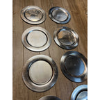 Vintage Danish Stainless Steel 12.5" Platters Plates Set of 9 Denmark Scanmalay