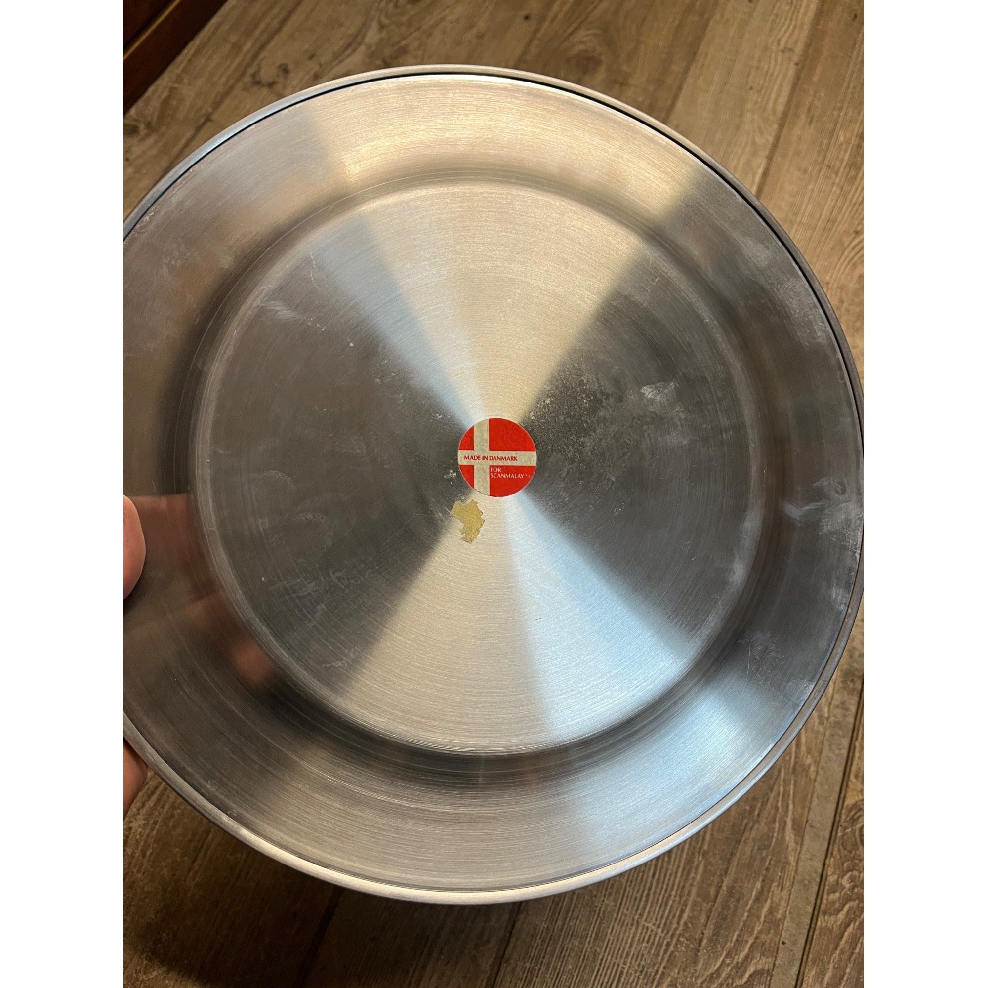 Vintage Danish Stainless Steel 12.5" Platters Plates Set of 9 Denmark Scanmalay