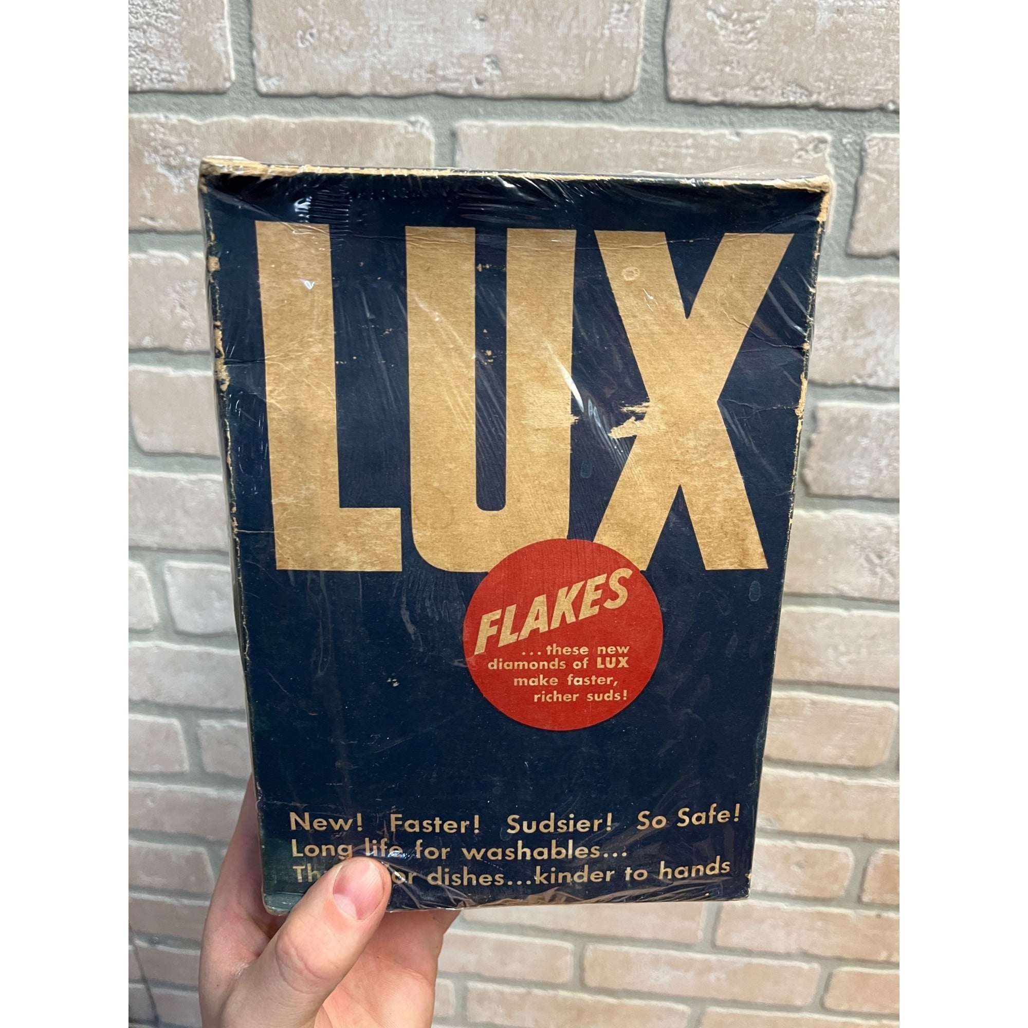 Vintage 1950s Lux Flakes Soap Laundry Cleaner Box Decor Prop Advertising
