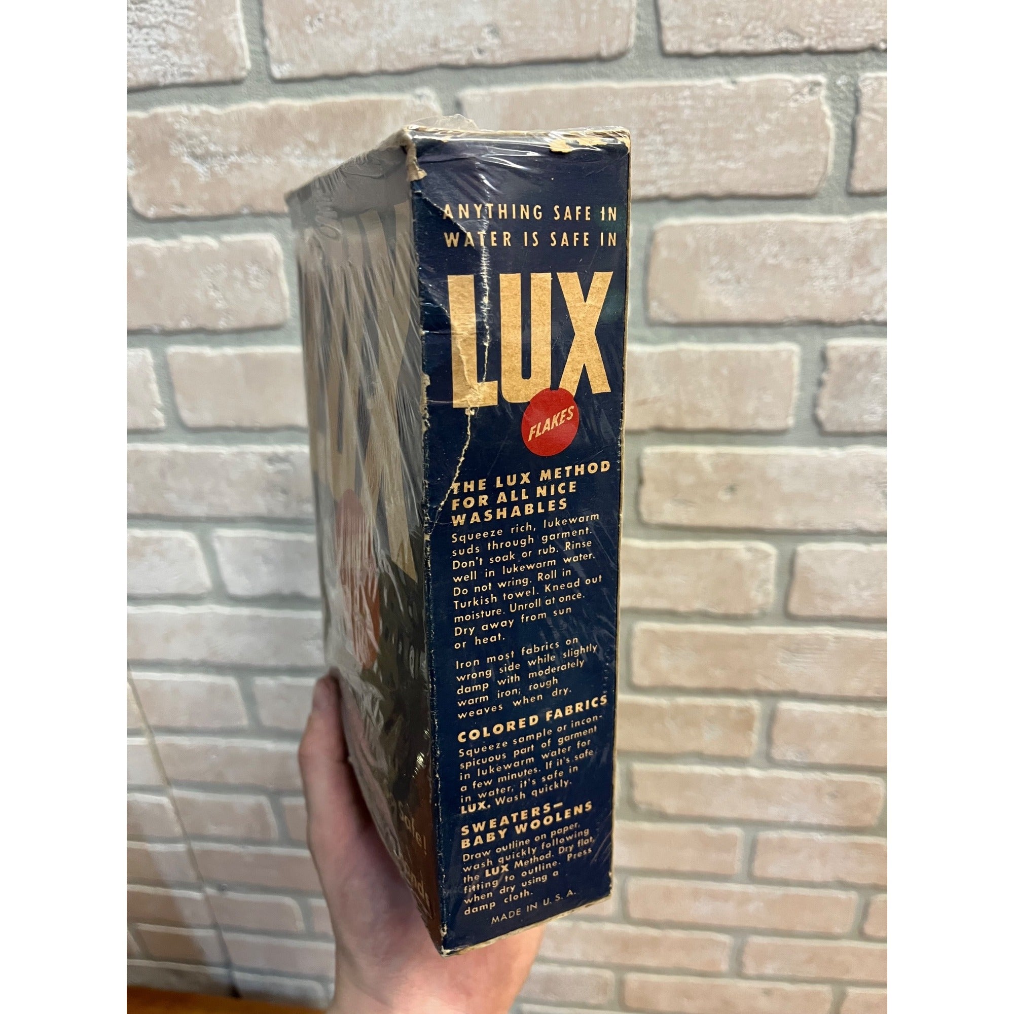 Vintage 1950s Lux Flakes Soap Laundry Cleaner Box Decor Prop Advertising