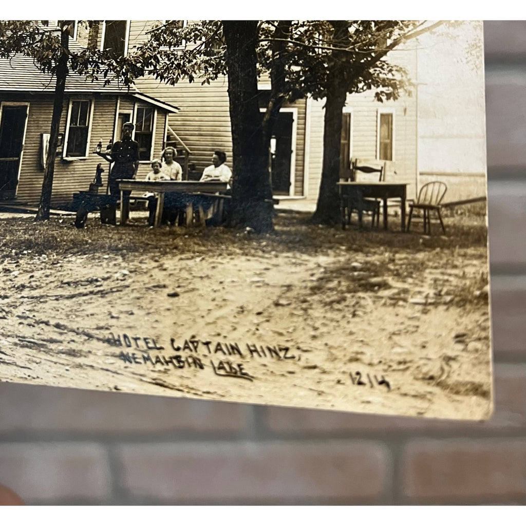 RARE Hotel Captain Hinz Oconomowoc Wis Nemahbin Lake RPPC Postcard Waukesha Beer