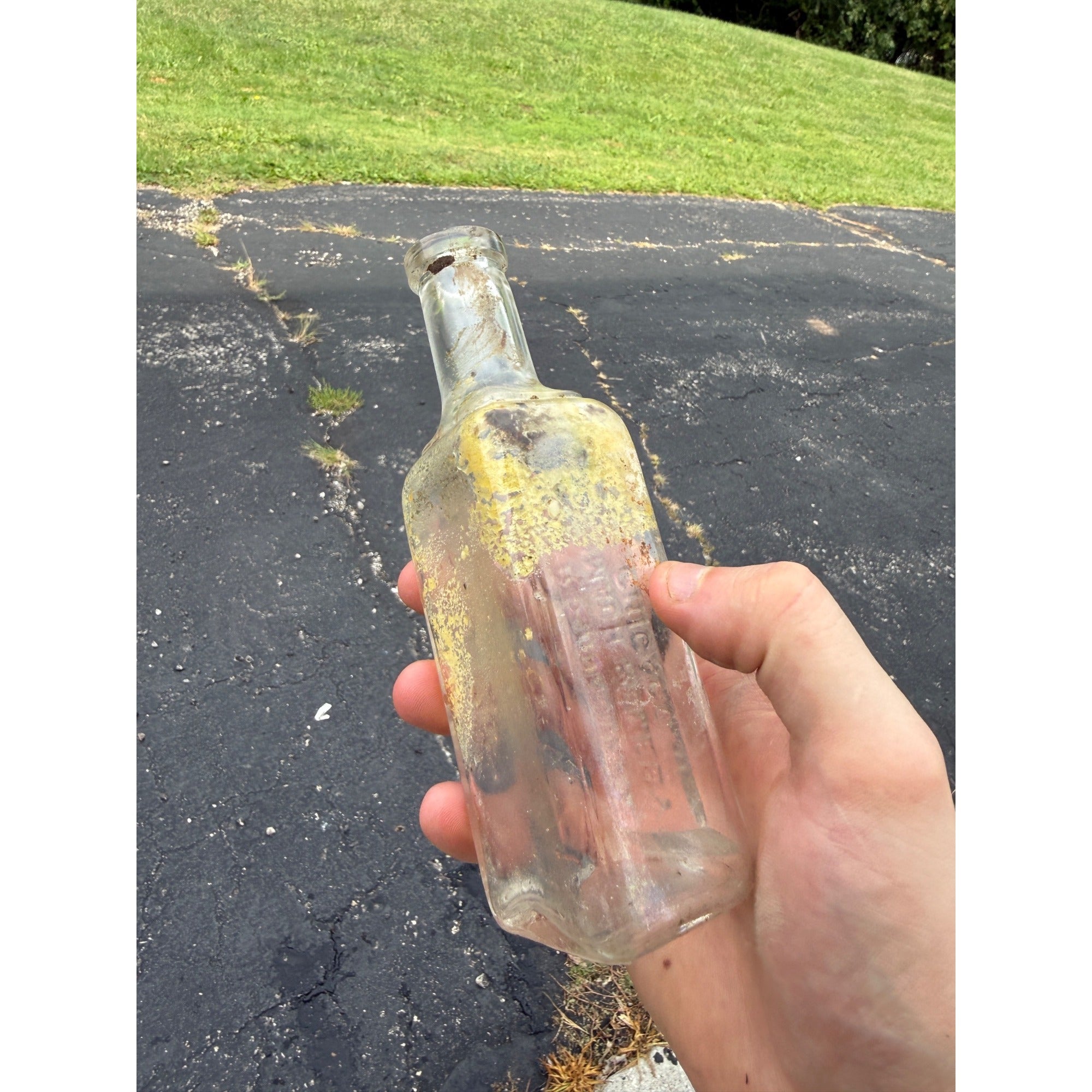 Vintage Clear Mayr's Wonderful Stomach Remedy Chicago Bottle Embossed I 6"