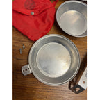 Vintage Boy Scouts of America Aluminum Cook Mess Kit w/ Bag Pot Regal Red