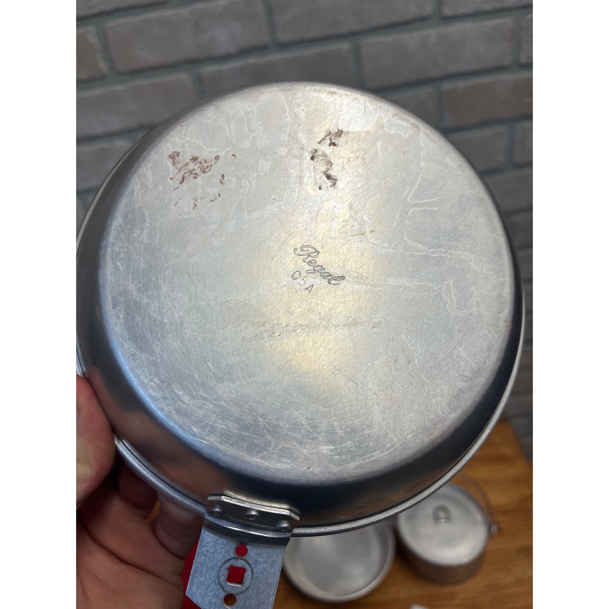 Vintage Boy Scouts of America Aluminum Cook Mess Kit w/ Bag Pot Regal Red
