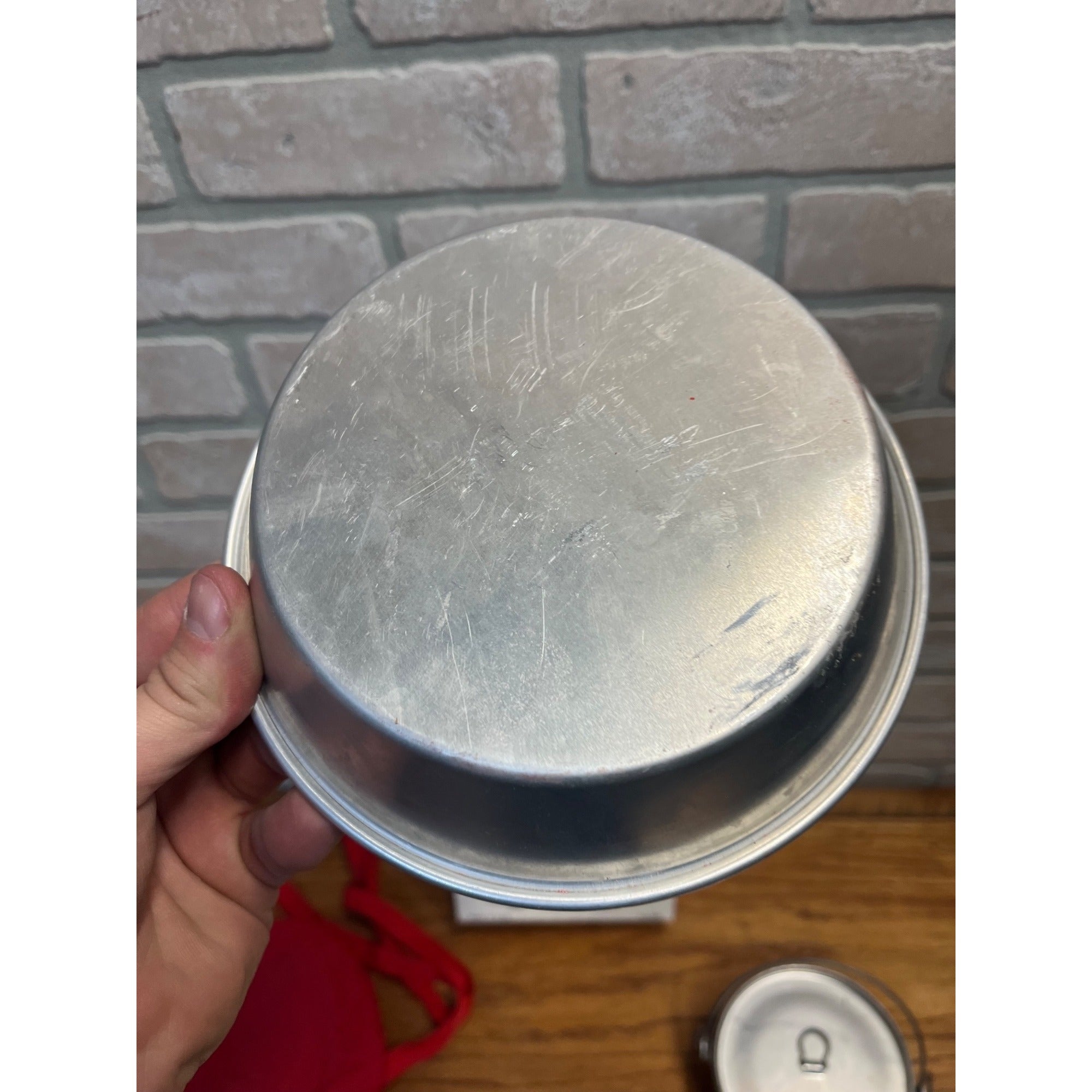 Vintage Boy Scouts of America Aluminum Cook Mess Kit w/ Bag Pot Regal Red