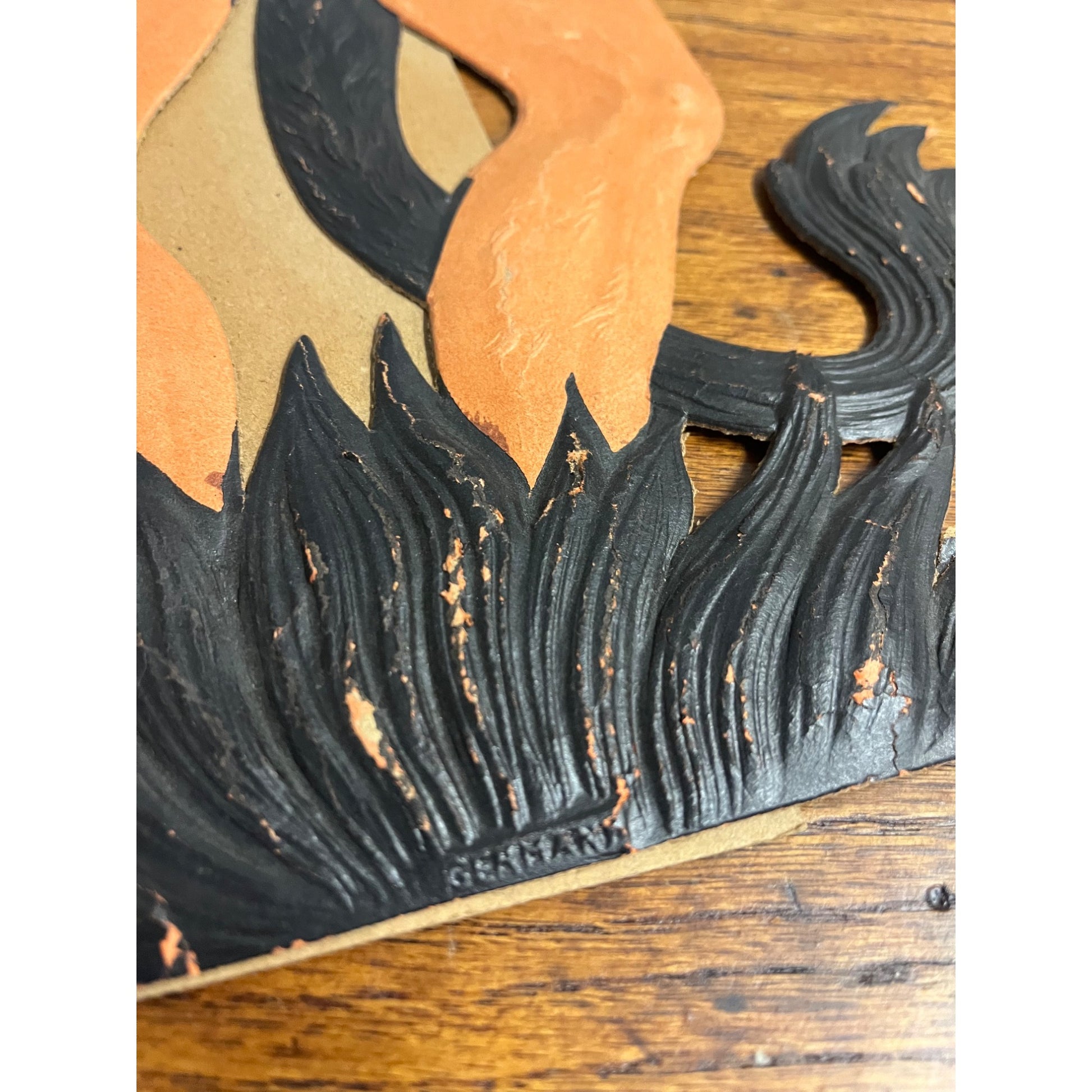 Antique 1920s Halloween German Diecut Devil Satan w/ Flames 19.5" Tall Vintage