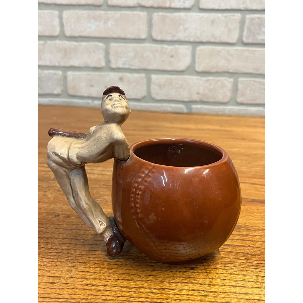 Vintage 1940s Stark California Pottery Baseball Hitter Souvenir Mug Nice RARE