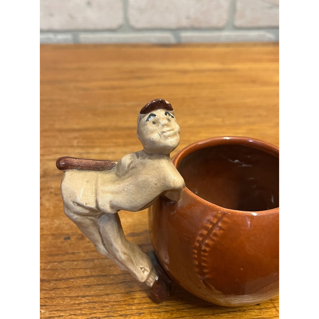 Vintage 1940s Stark California Pottery Baseball Hitter Souvenir Mug Nice RARE