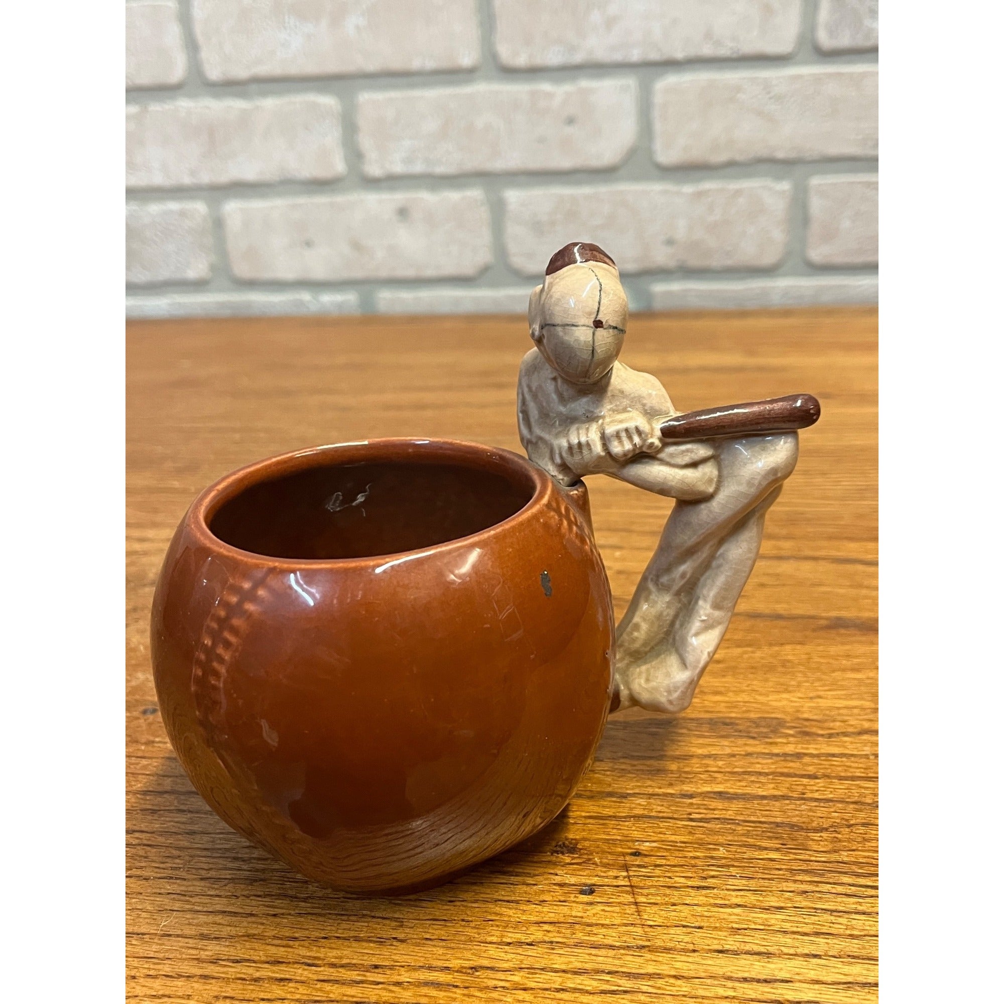 Vintage 1940s Stark California Pottery Baseball Hitter Souvenir Mug Nice RARE