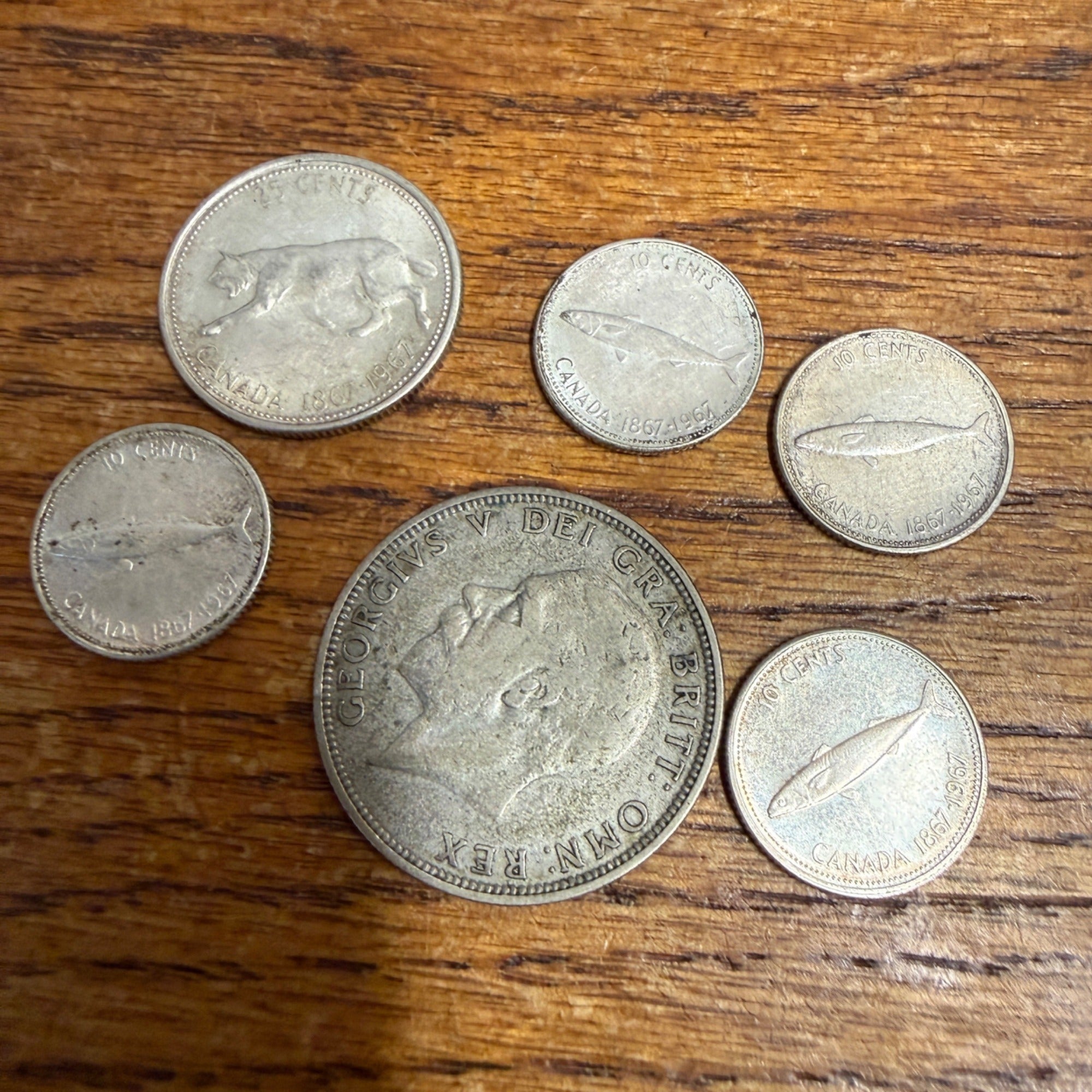 Misc Foreign Silver Coins 1967 Canada 1933 Florin Dimes Quarters