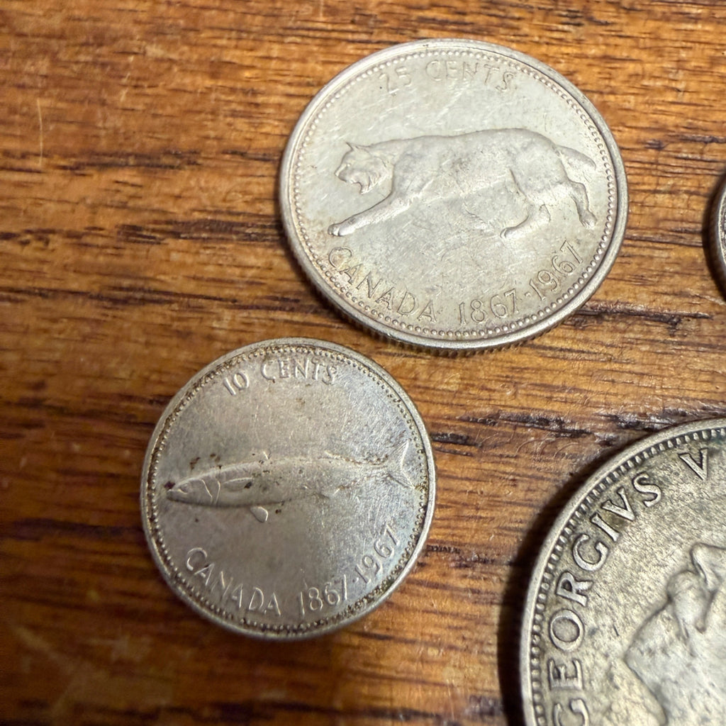 Misc Foreign Silver Coins 1967 Canada 1933 Florin Dimes Quarters