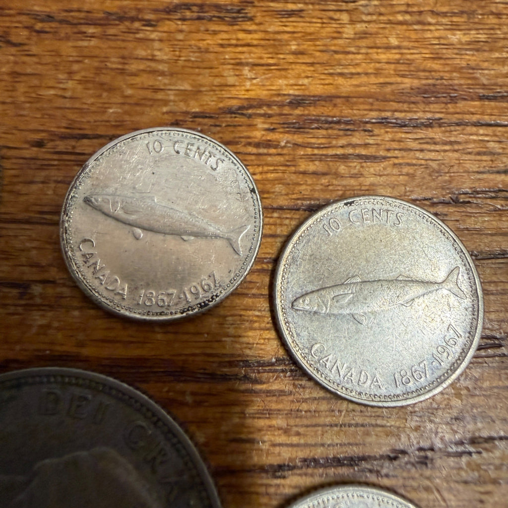 Misc Foreign Silver Coins 1967 Canada 1933 Florin Dimes Quarters