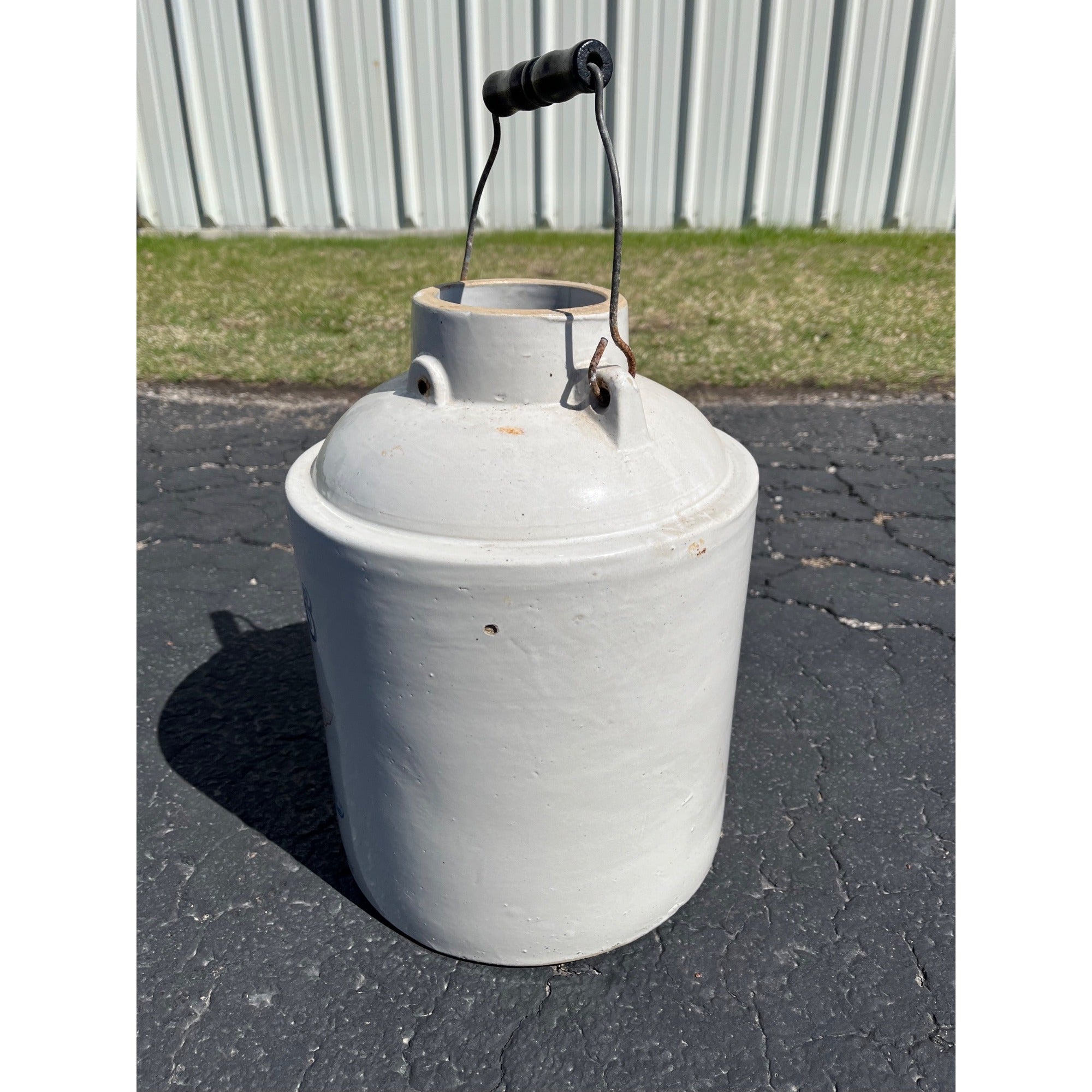 Antique Red Wing Union 3 Gallon Stoneware Canning Jar w/ Bail Handle - No Lid