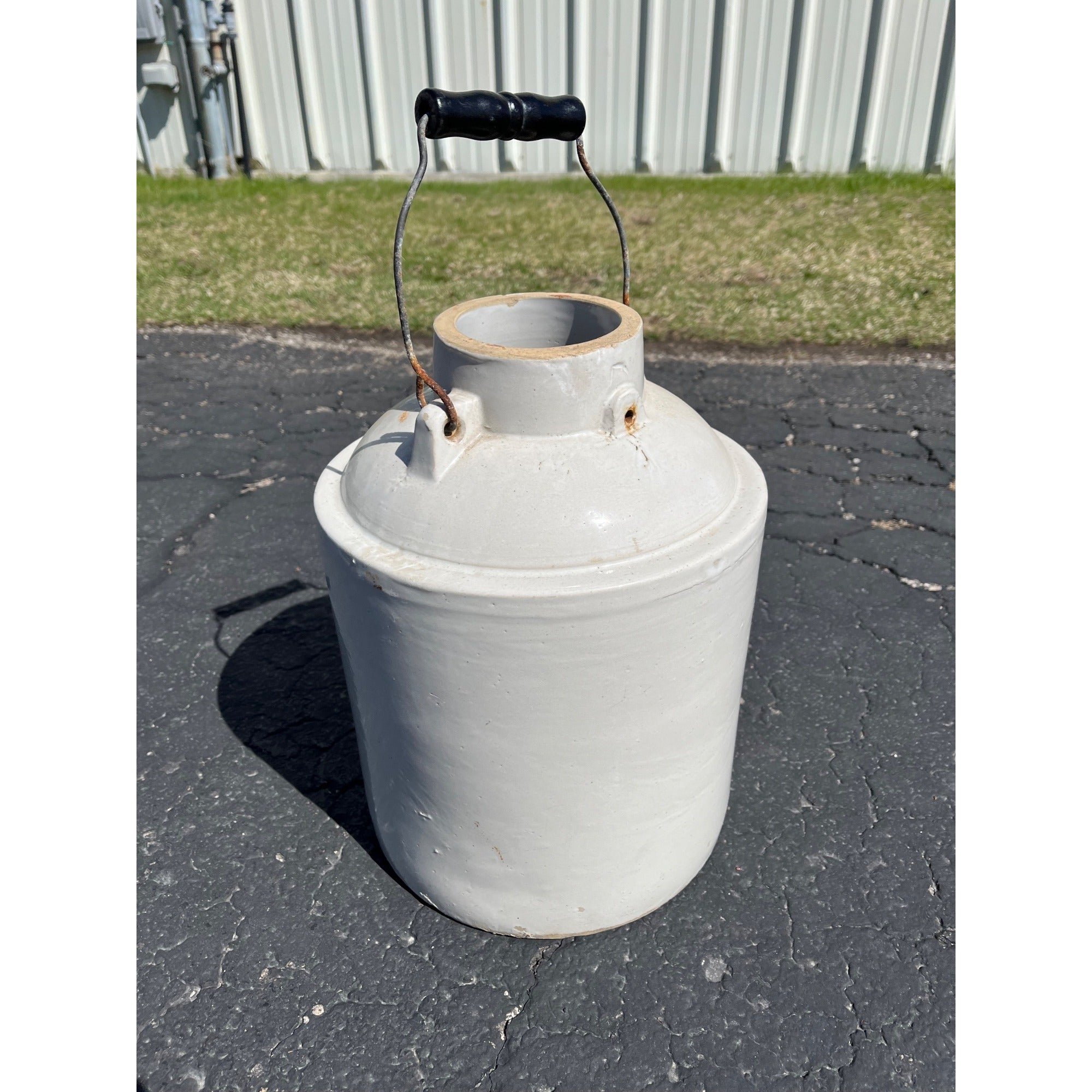 Antique Red Wing Union 3 Gallon Stoneware Canning Jar w/ Bail Handle - No Lid