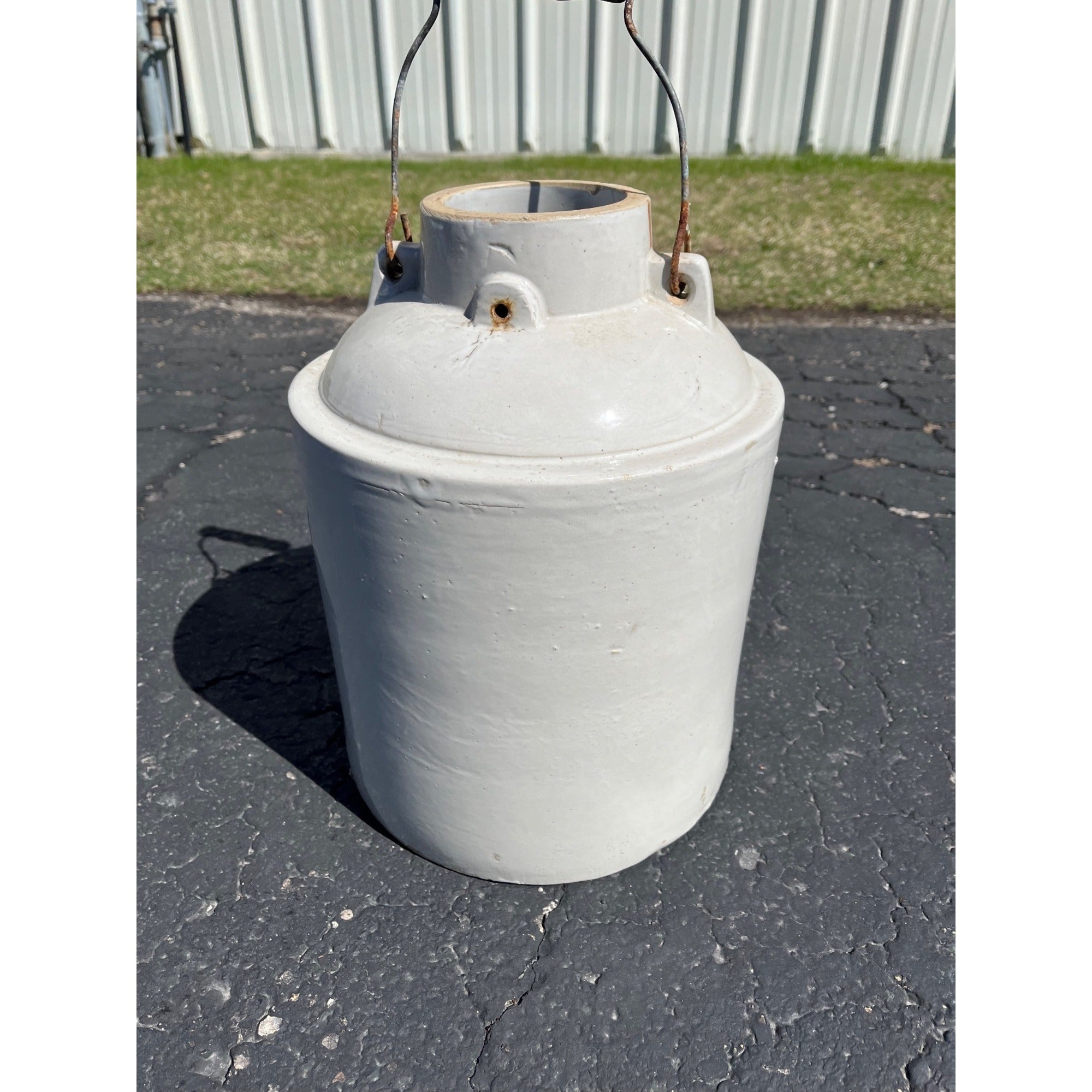 Antique Red Wing Union 3 Gallon Stoneware Canning Jar w/ Bail Handle - No Lid