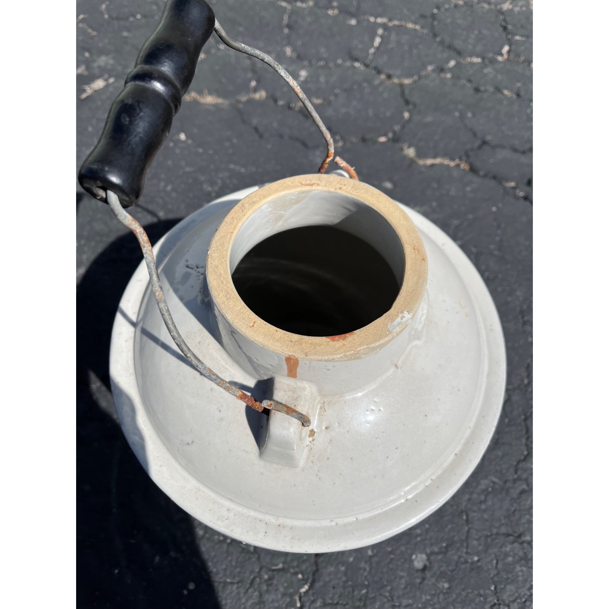 Antique Red Wing Union 3 Gallon Stoneware Canning Jar w/ Bail Handle - No Lid