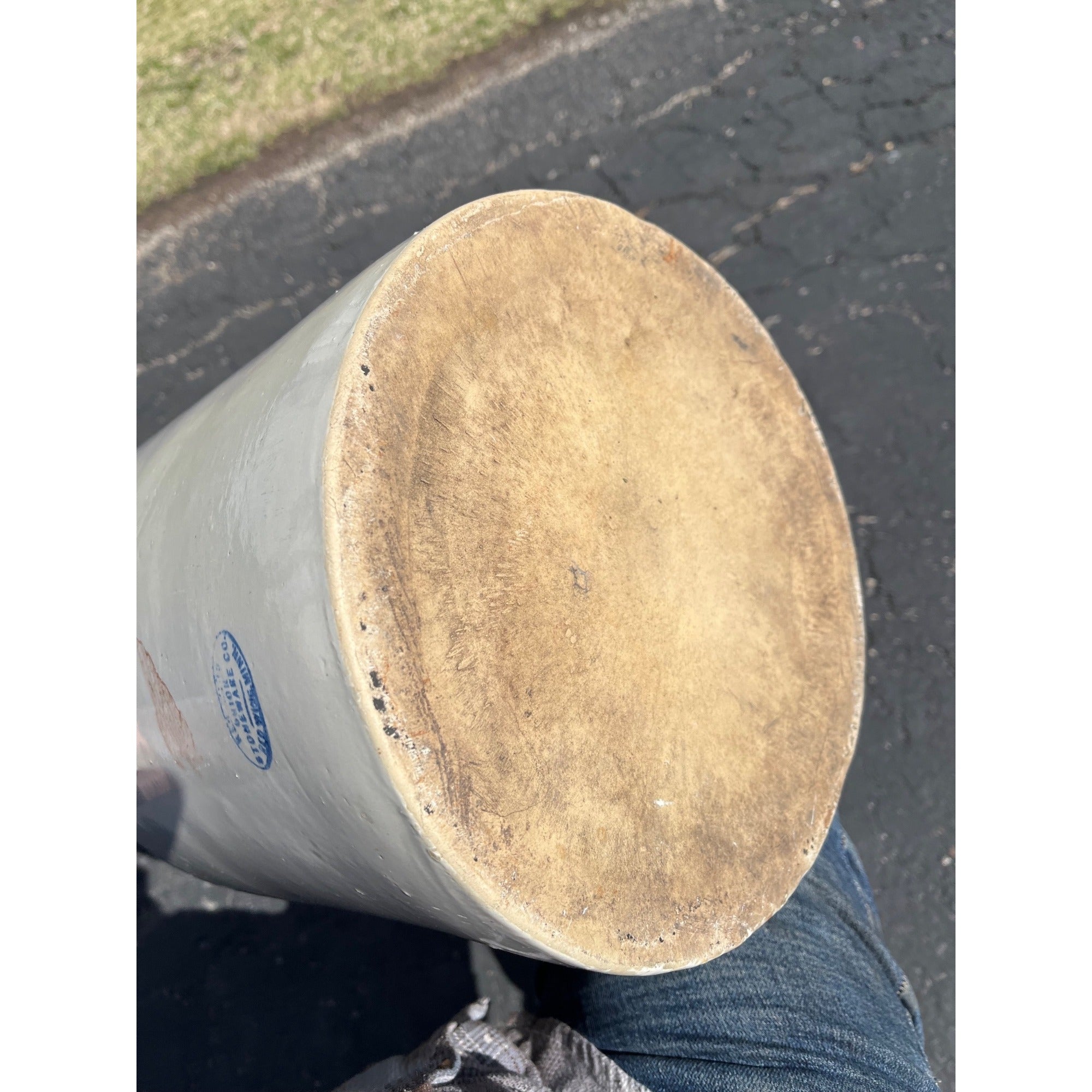 Antique Red Wing Union 3 Gallon Stoneware Canning Jar w/ Bail Handle - No Lid
