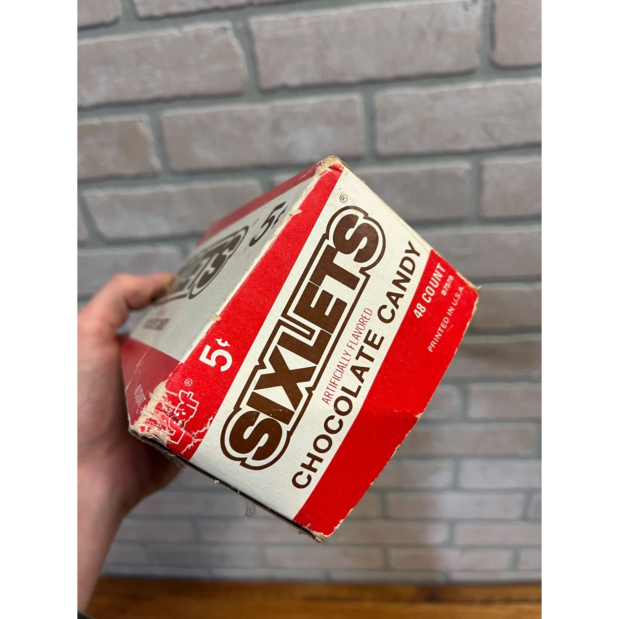 Vintage Sixlets Leaf Confectionery box advertisement Chocolate Candy Old Store