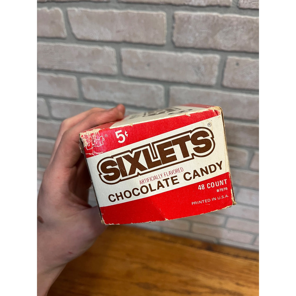 Vintage Sixlets Leaf Confectionery box advertisement Chocolate Candy Old Store