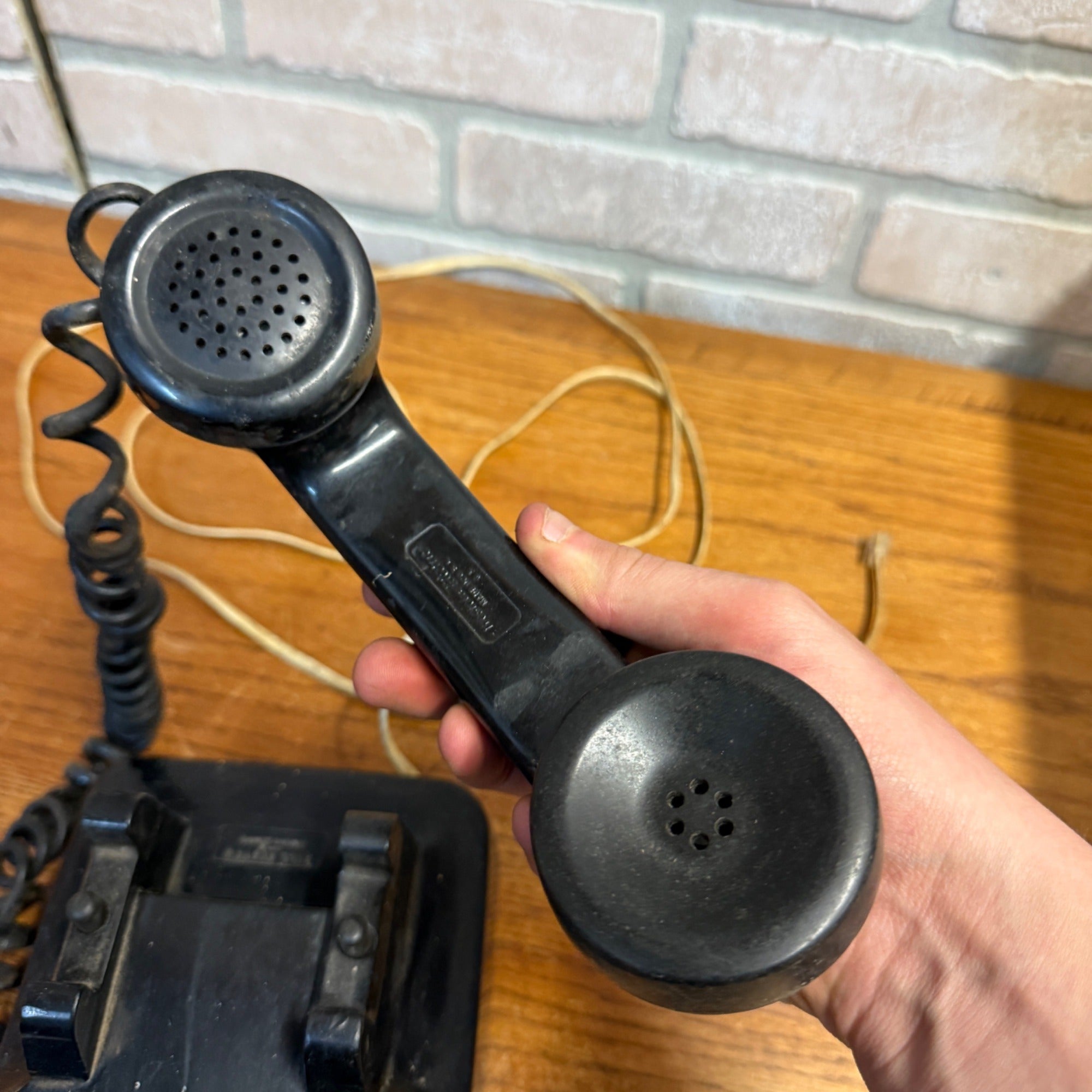 Vintage Black Western Electric Rotary Phone Telephone Handset Untested