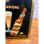 Vintage 1940s Schlitz Milwaukee Beer Tin-Over-Cardboard Advertising Bar Sign TOC