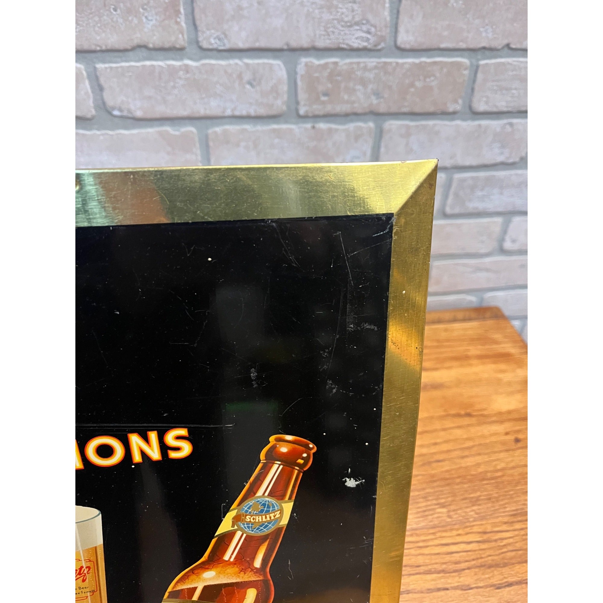 Vintage 1940s Schlitz Milwaukee Beer Tin-Over-Cardboard Advertising Bar Sign TOC