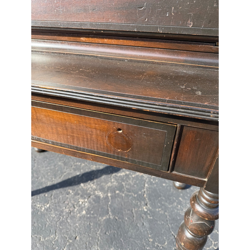 Vintage Daisy Mahogany Wooden Secretary Butler's Desk