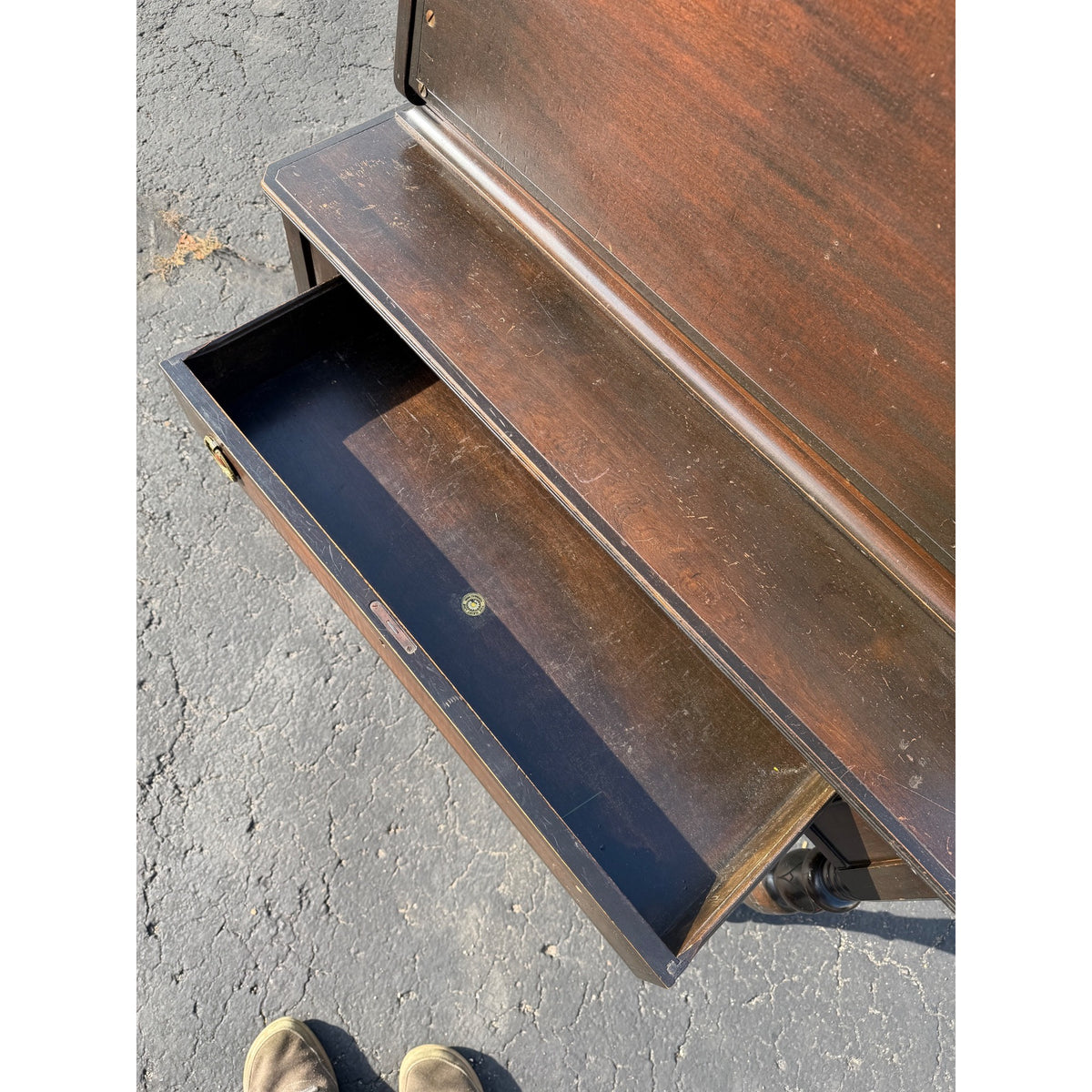 Vintage Daisy Mahogany Wooden Secretary Butler's Desk