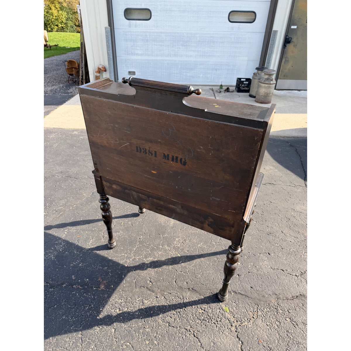 Vintage Daisy Mahogany Wooden Secretary Butler's Desk