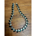 Vintage c1930s Folk Art Wax Gum / Candy Wrapper Handmade Green & White Necklace
